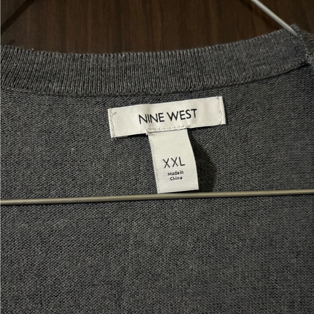 Gray Open Front Cardigan - Picture 2 of 2
